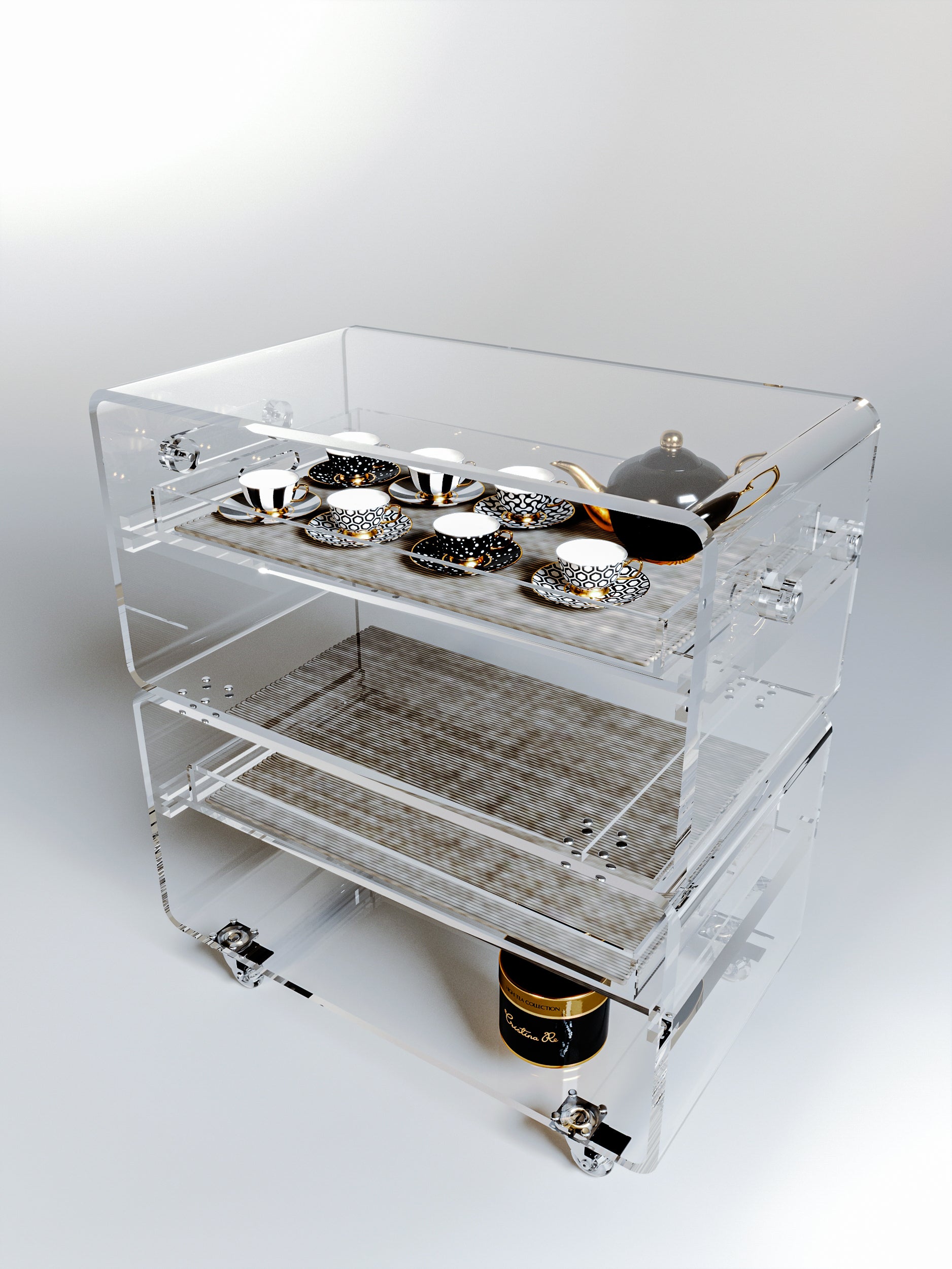 Peekaboo Trolley with Two Removable Trays