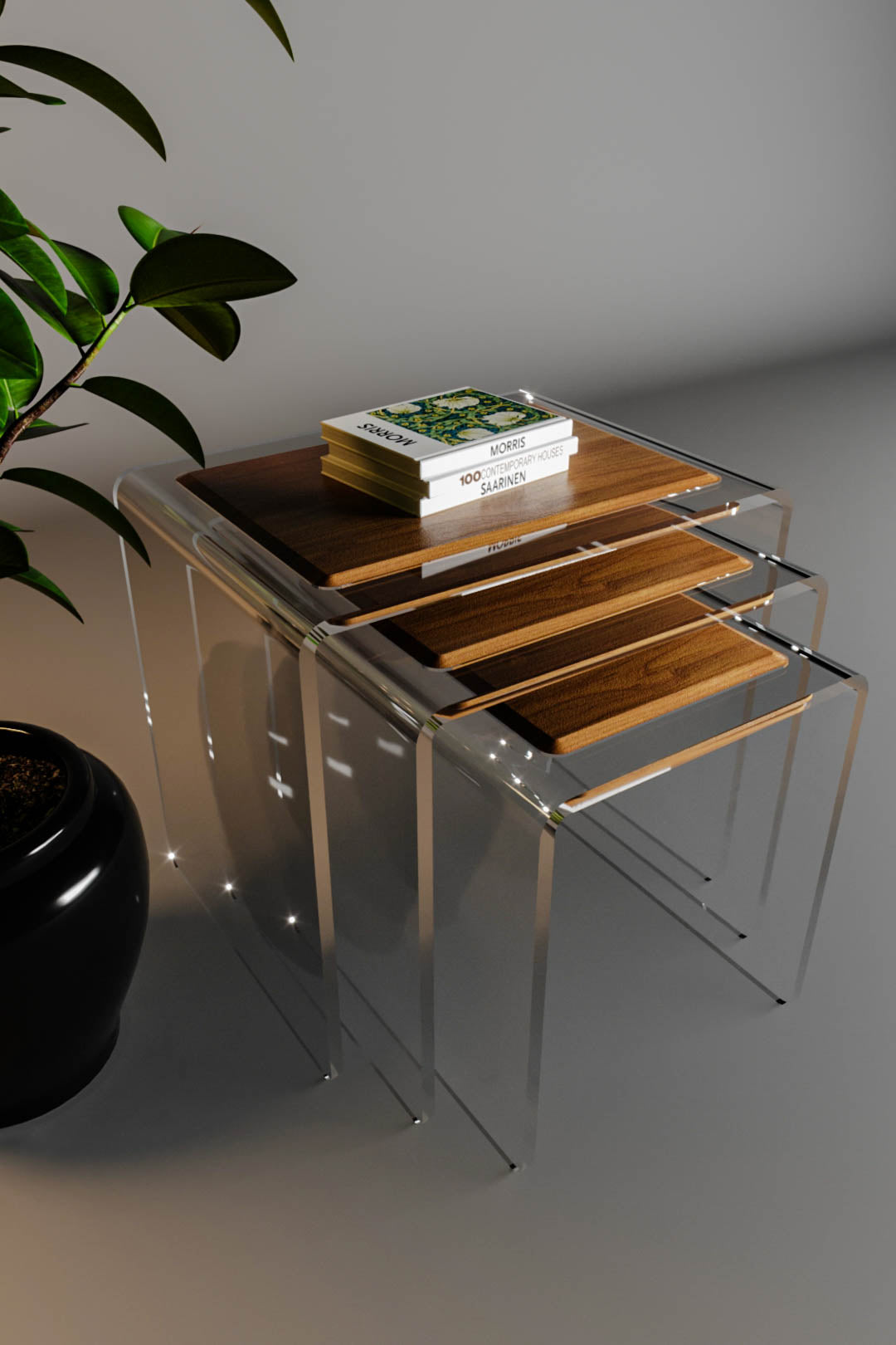 LuxeNest Nesting Table (Wooden Top)