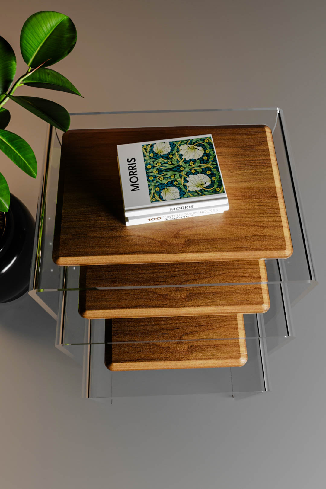 LuxeNest Nesting Table (Wooden Top)