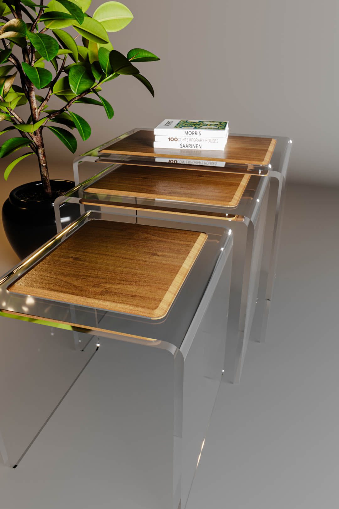 LuxeNest Nesting Table (Wooden Top)