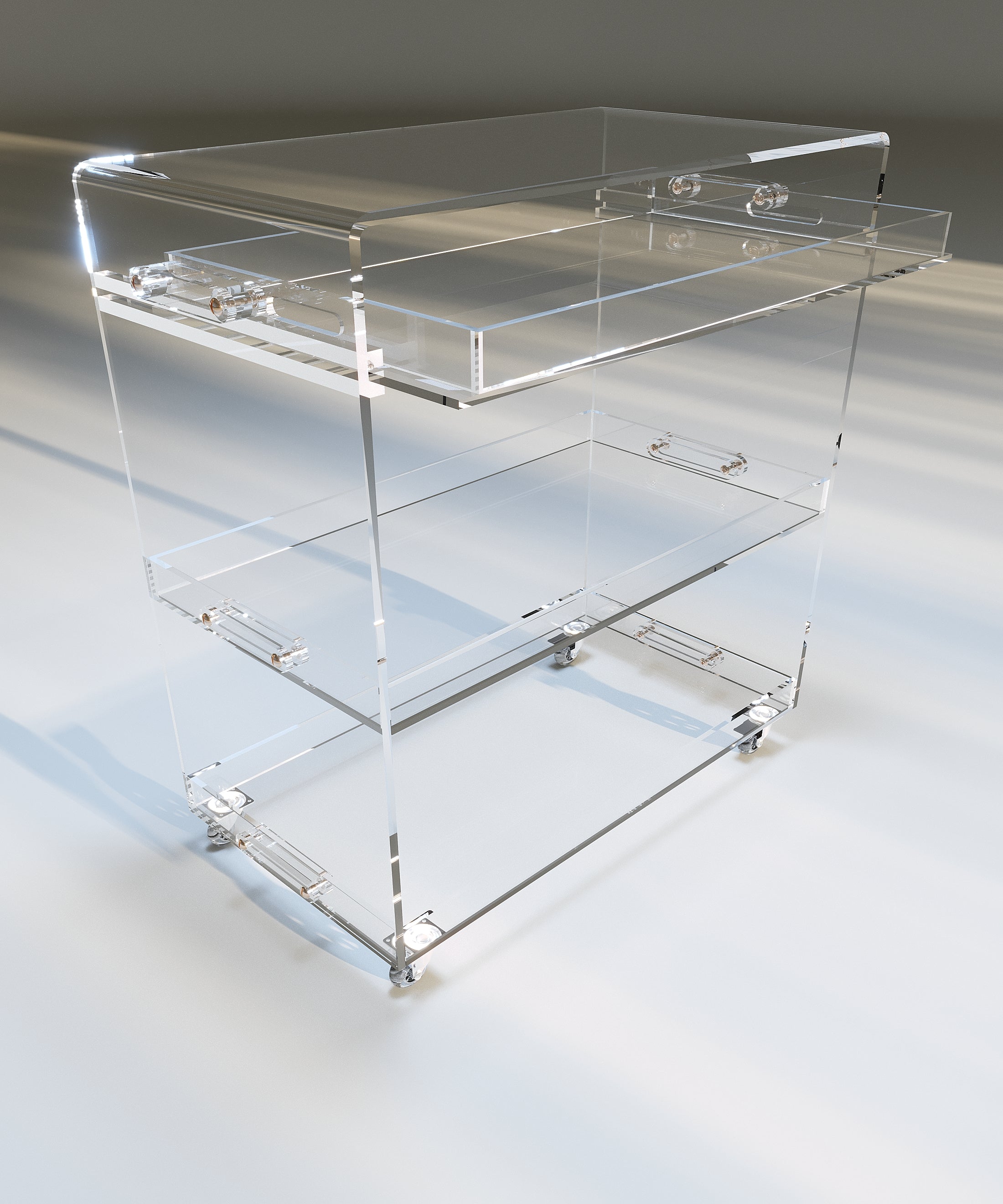 PlexiServe Trolley + additional removable tray