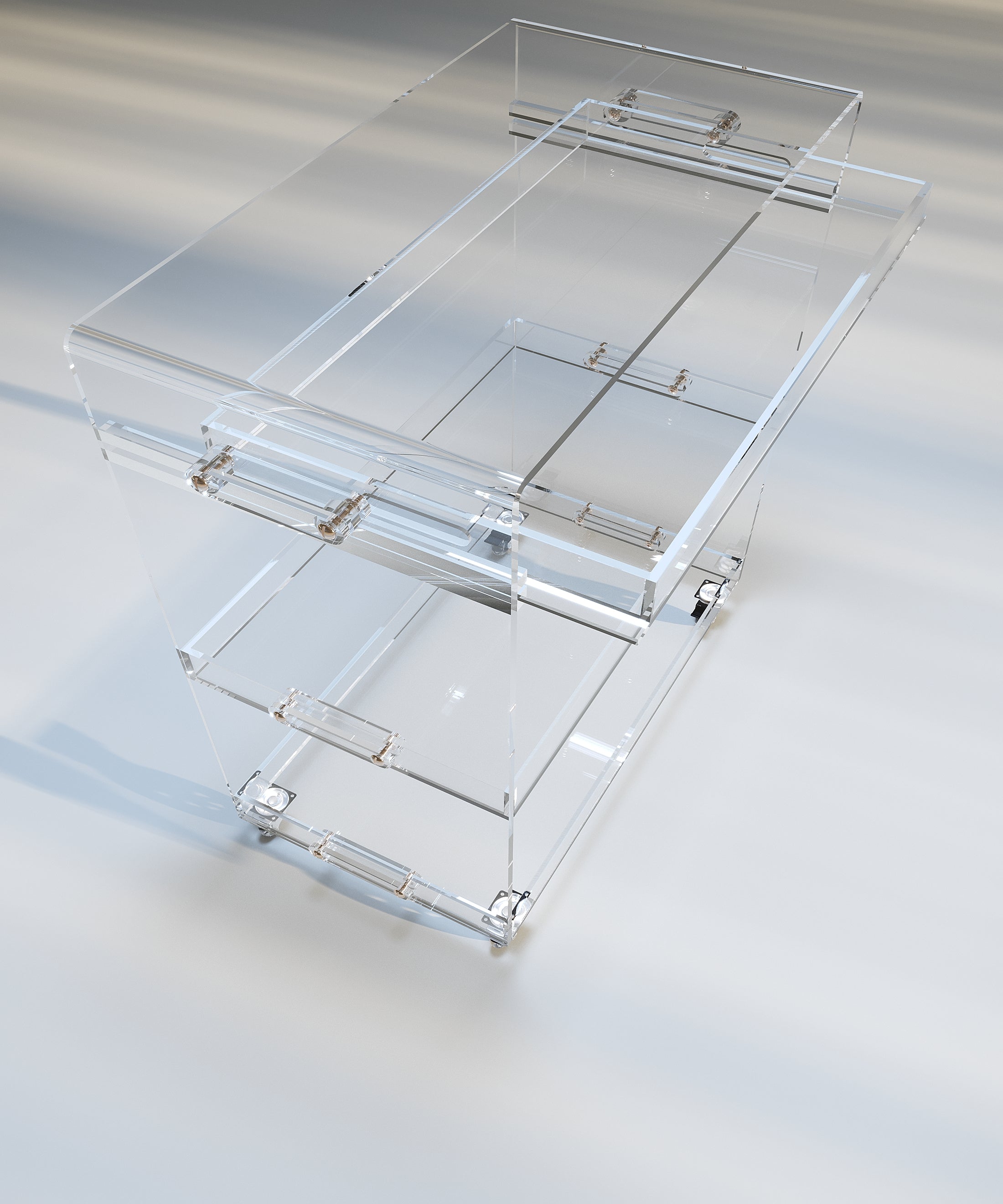 PlexiServe Trolley + additional removable tray