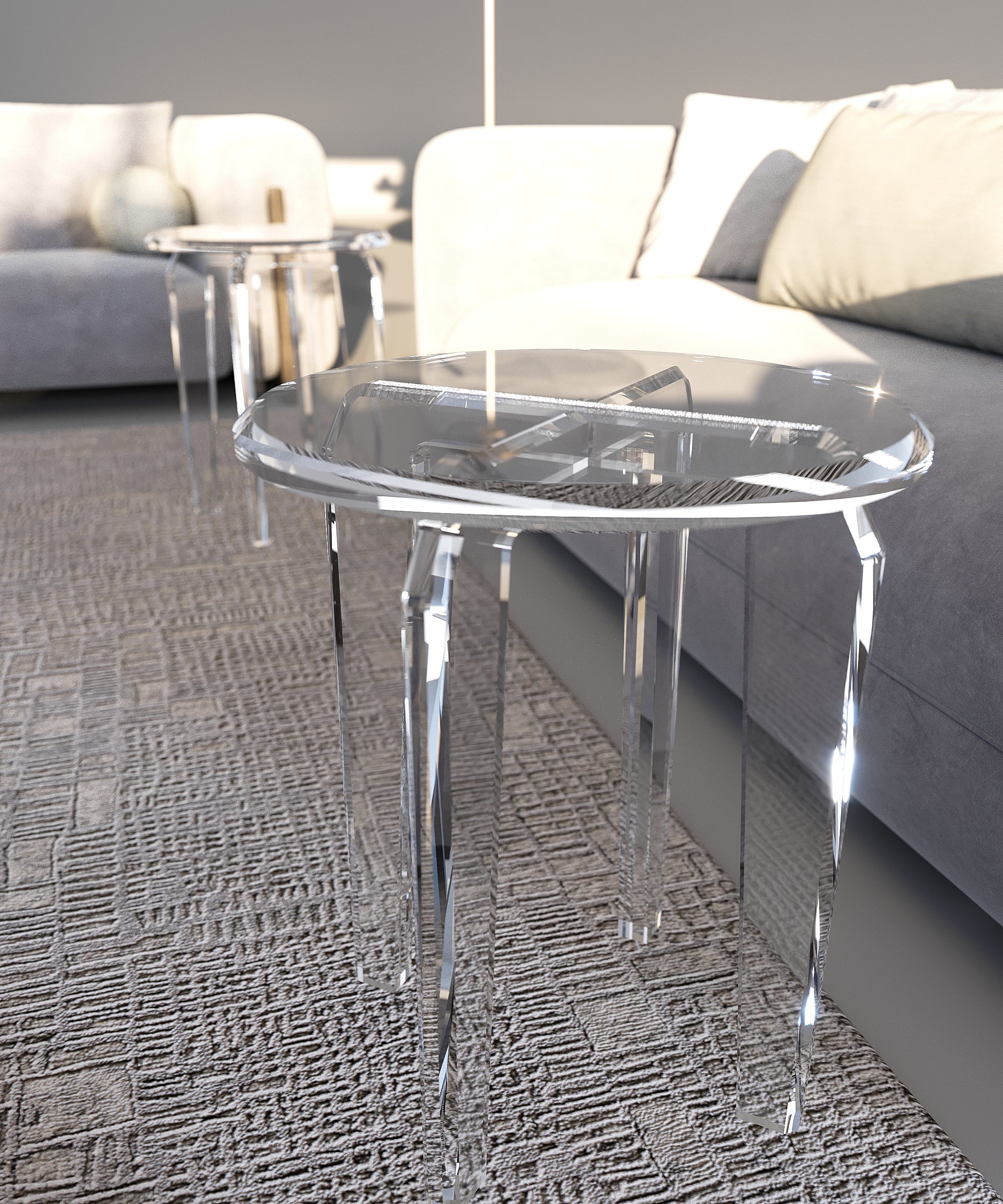 Round cross-base Serving Table