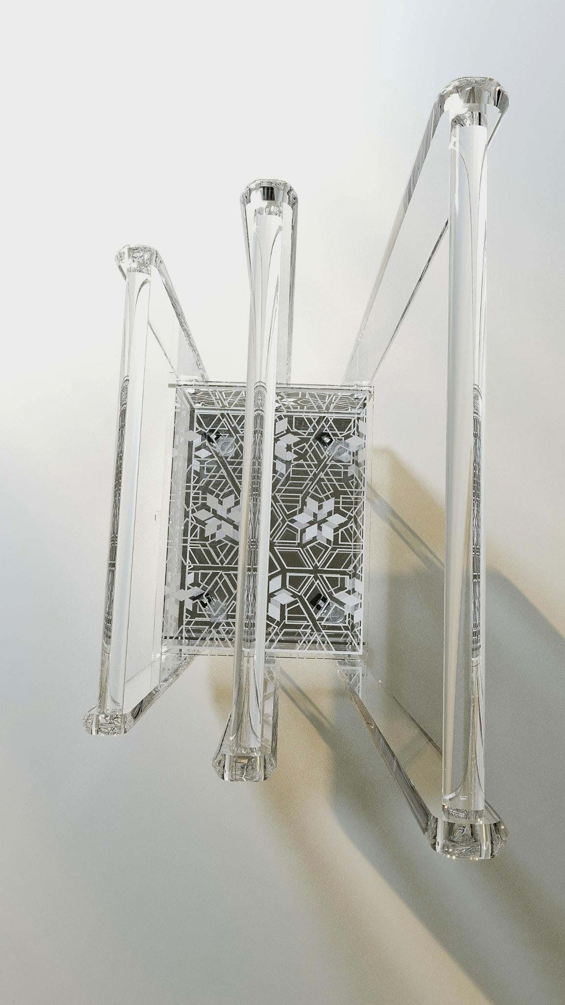 Prayer Mat Stand with Engraved Drawer