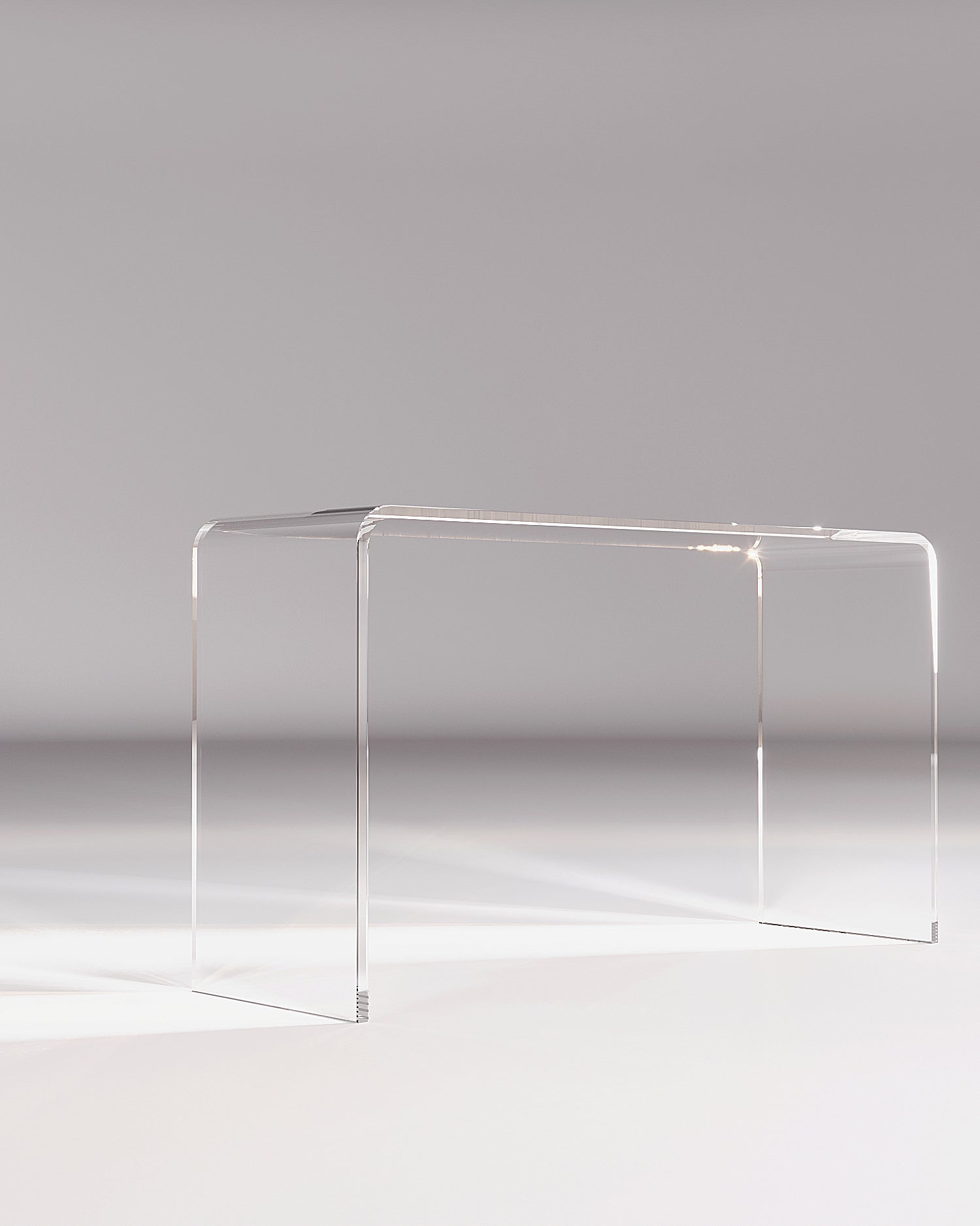 Curved plexiglass console