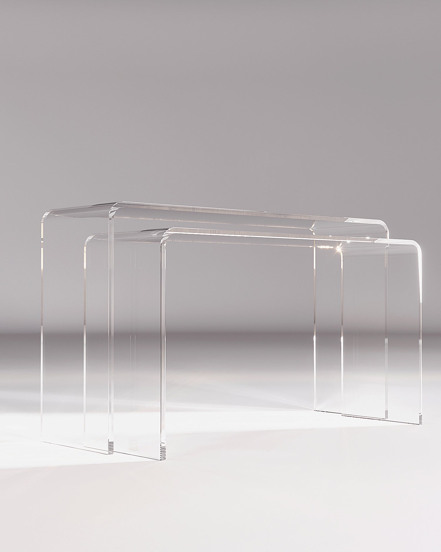 Curved plexiglass console