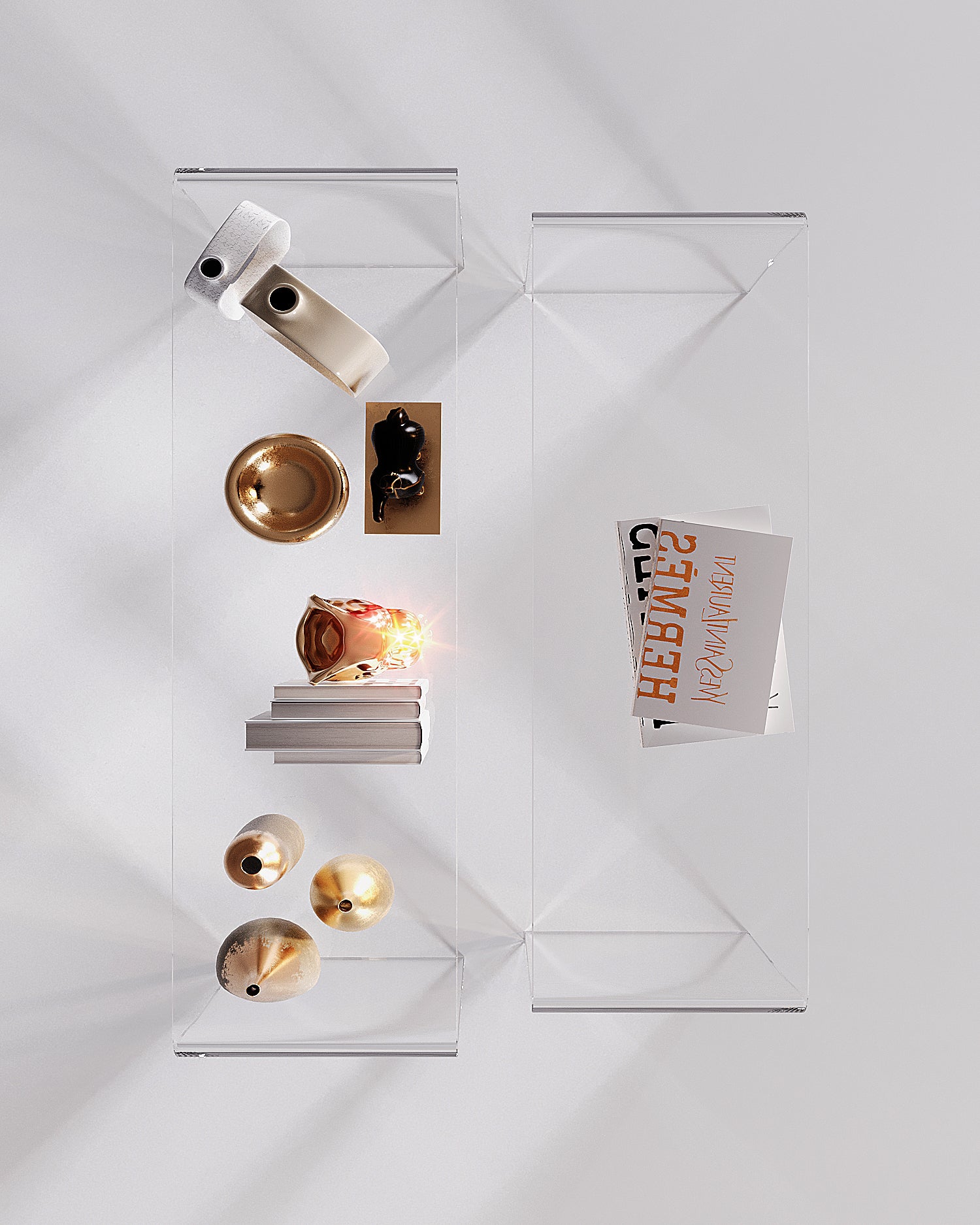 Curved plexiglass console
