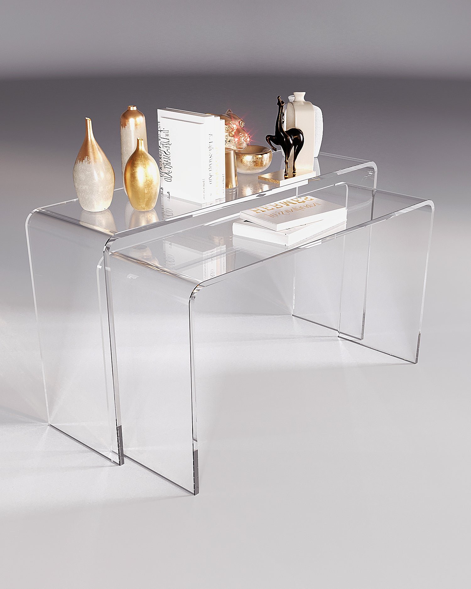 Curved plexiglass console