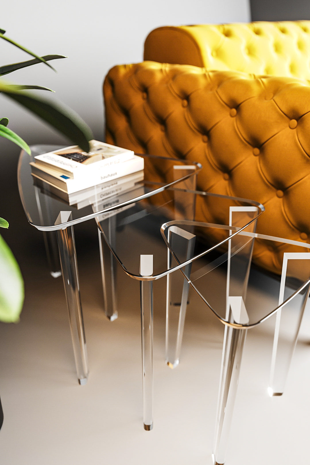 Triangular Elegance PlexiTables