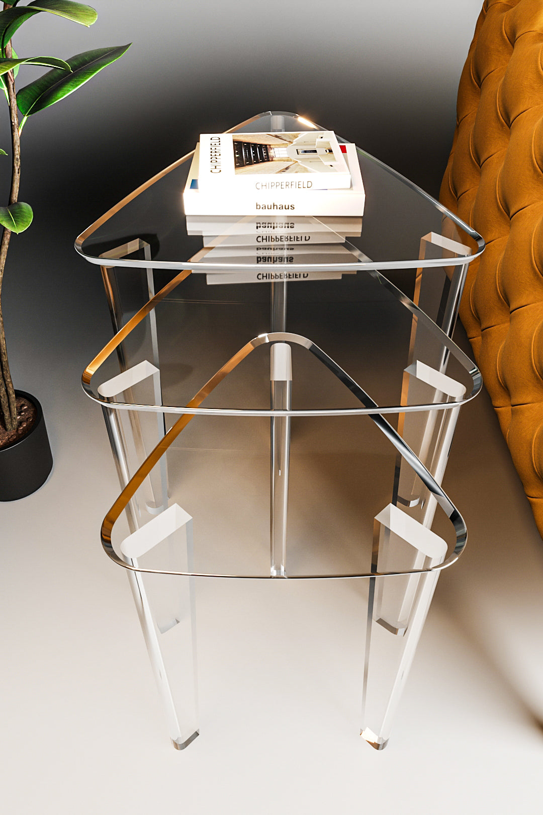 Triangular Elegance PlexiTables