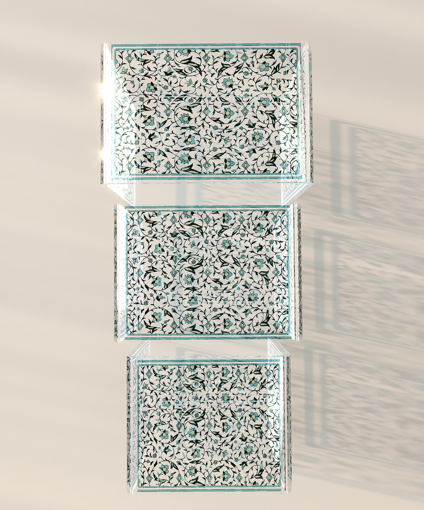 Floral Curvy nesting tables