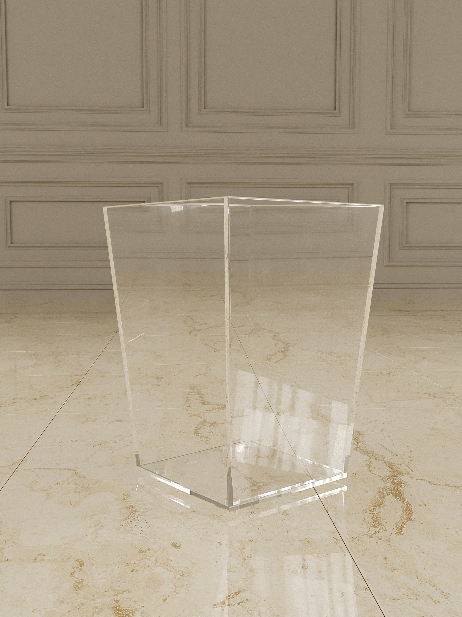 Width : 26cm - Depth : 26cm - Height : 35cm / Clear
