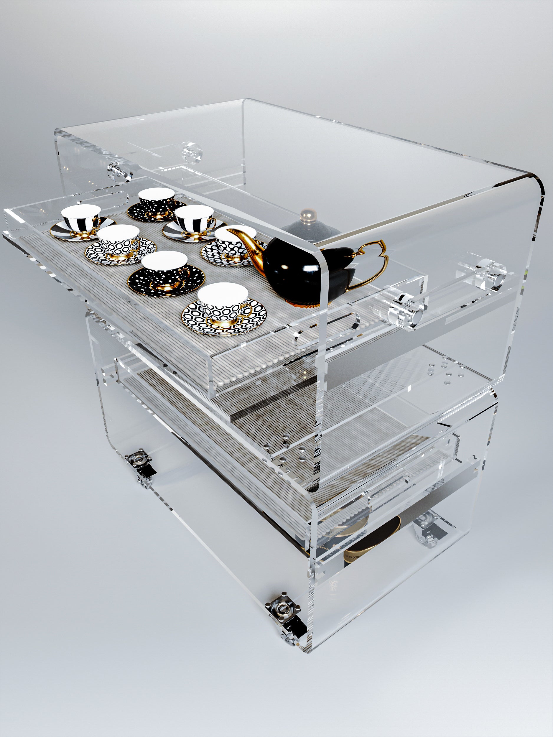 Peekaboo Trolley with Two Removable Trays