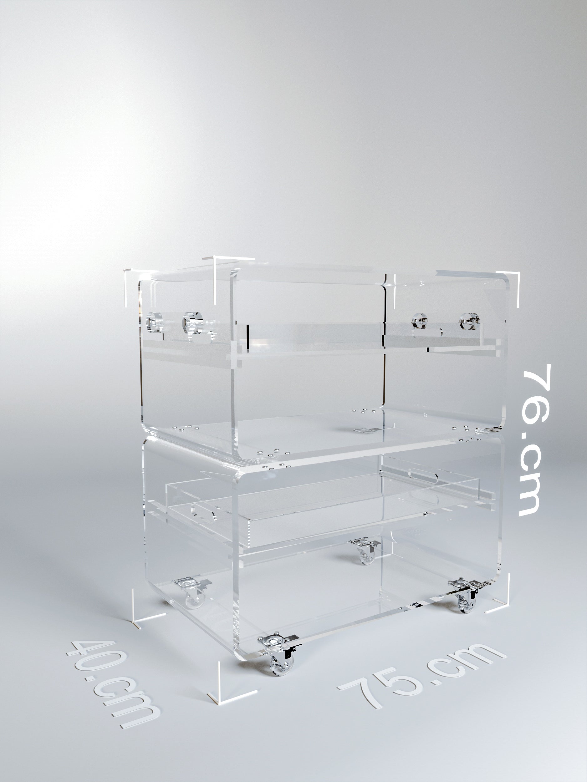 Peekaboo Trolley with Two Removable Trays