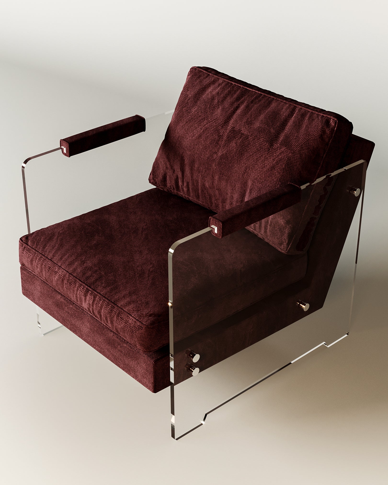 Width : 68cm - Depth : 86cm - Height : 82cm / Maroon