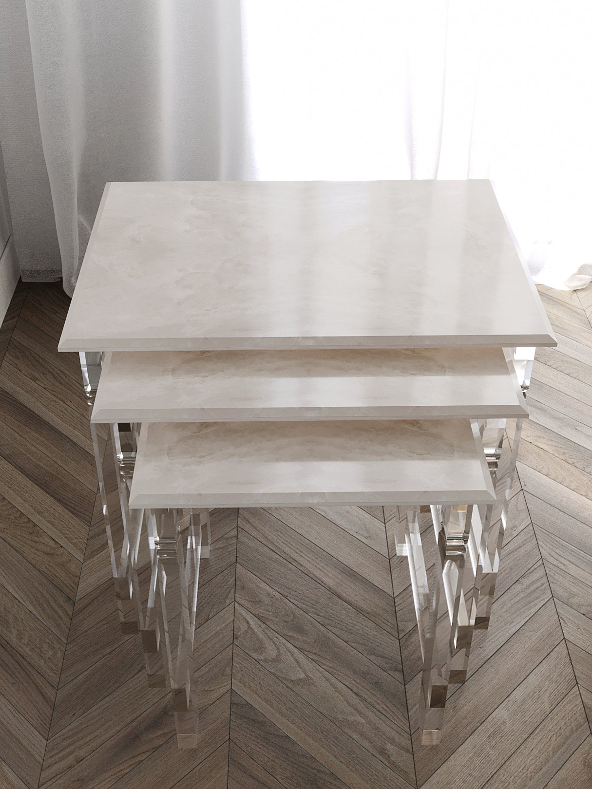 Pearlescent طقم طاولات متداخلة 