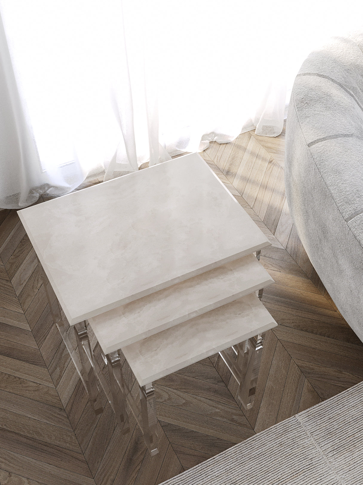 Pearlescent طقم طاولات متداخلة 