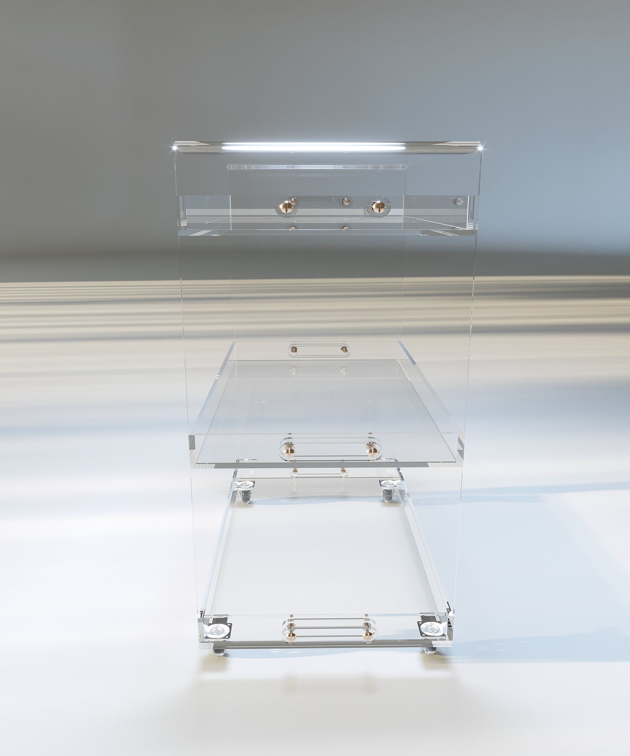 PlexiServe Trolley + additional removable tray