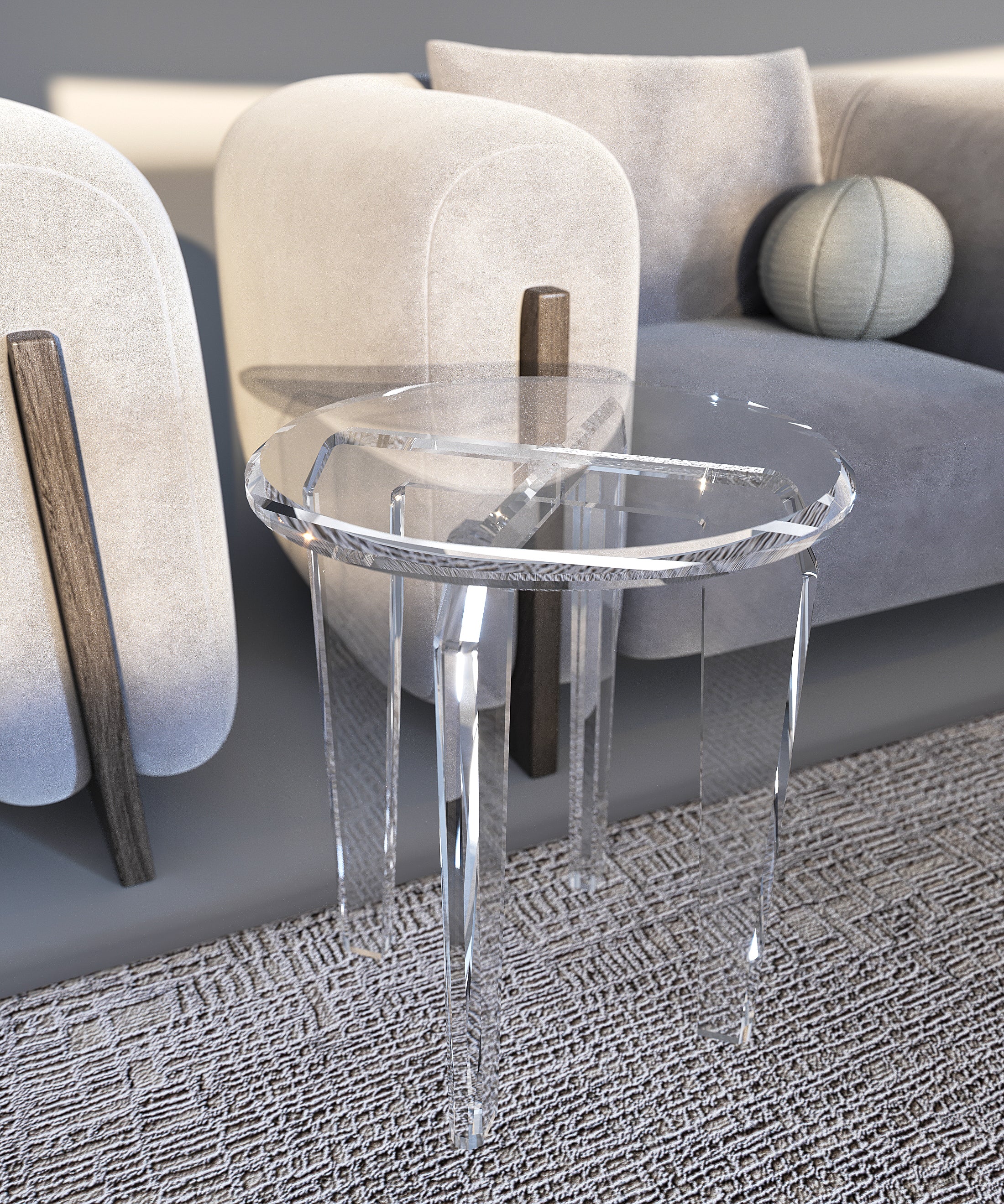 Round cross-base Serving Table