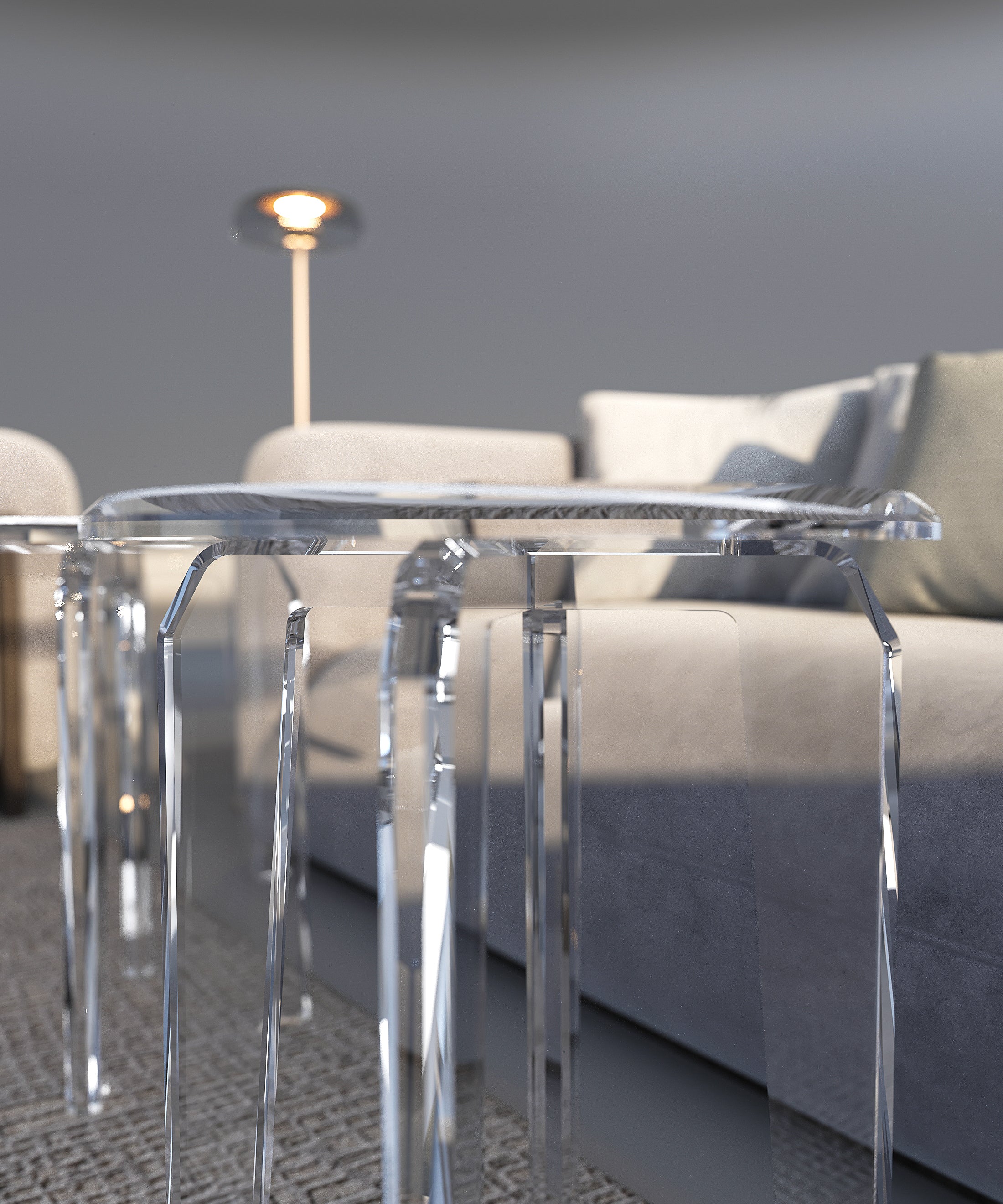 Round cross-base Serving Table