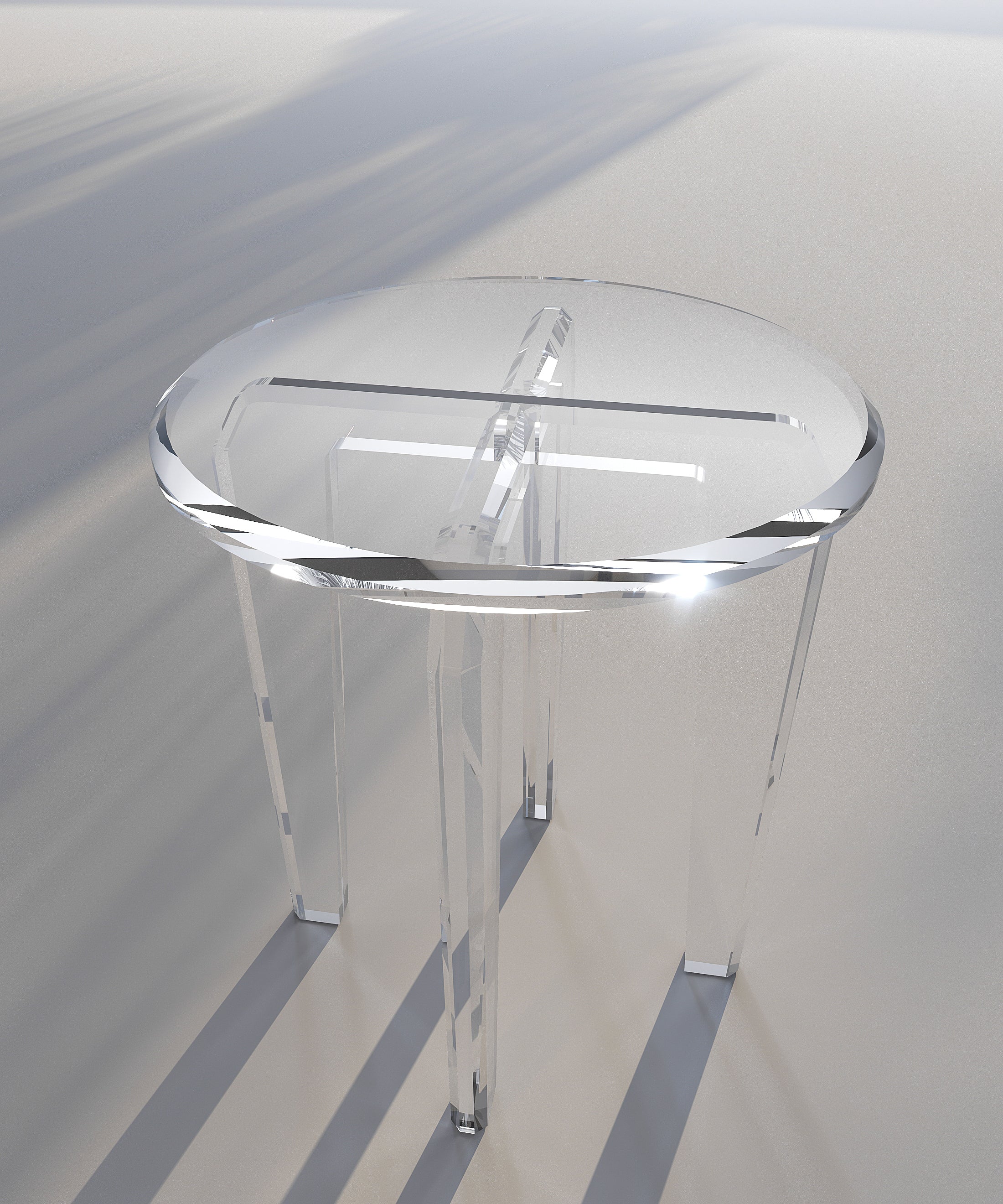 Round cross-base Serving Table