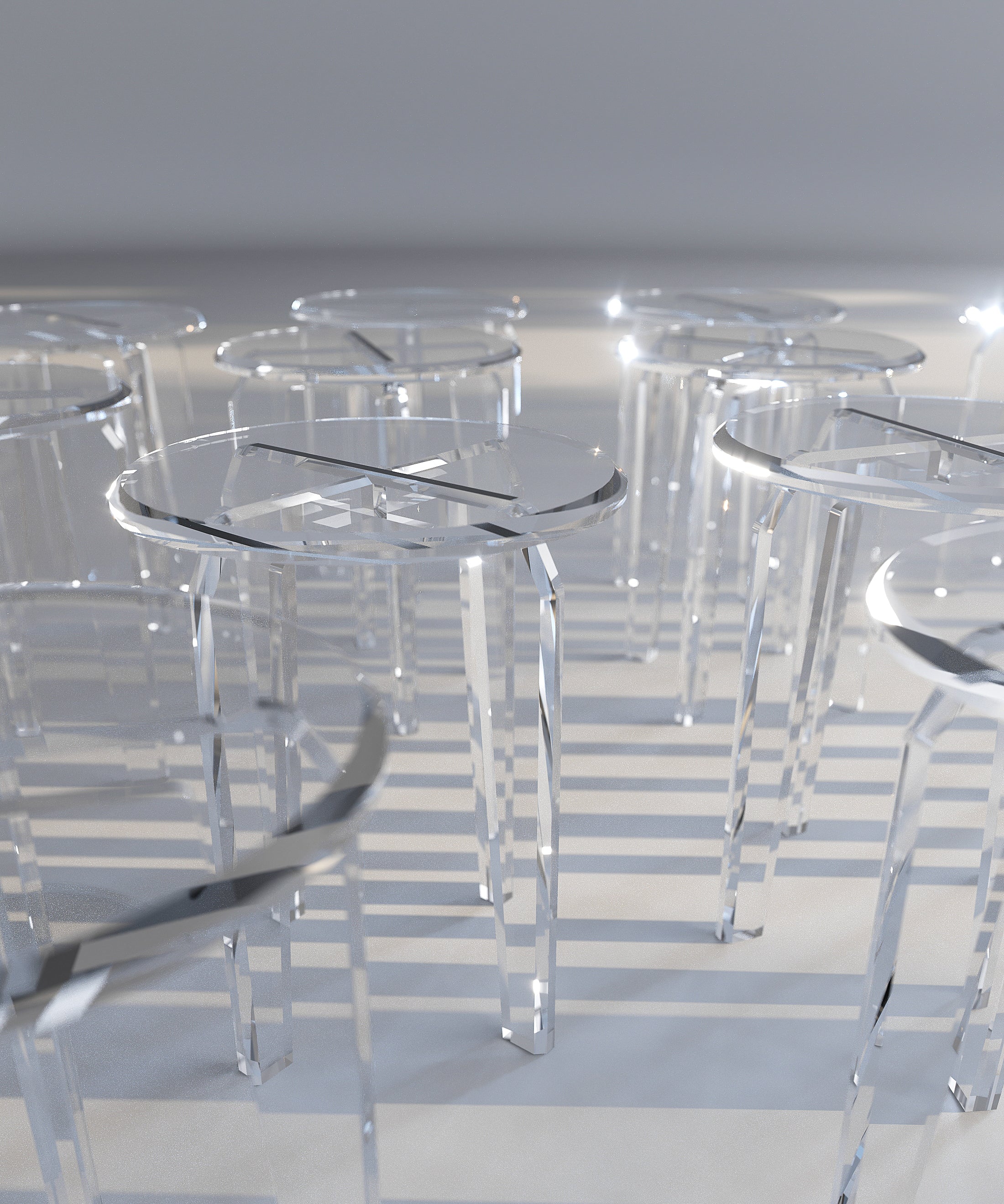 Round cross-base Serving Table