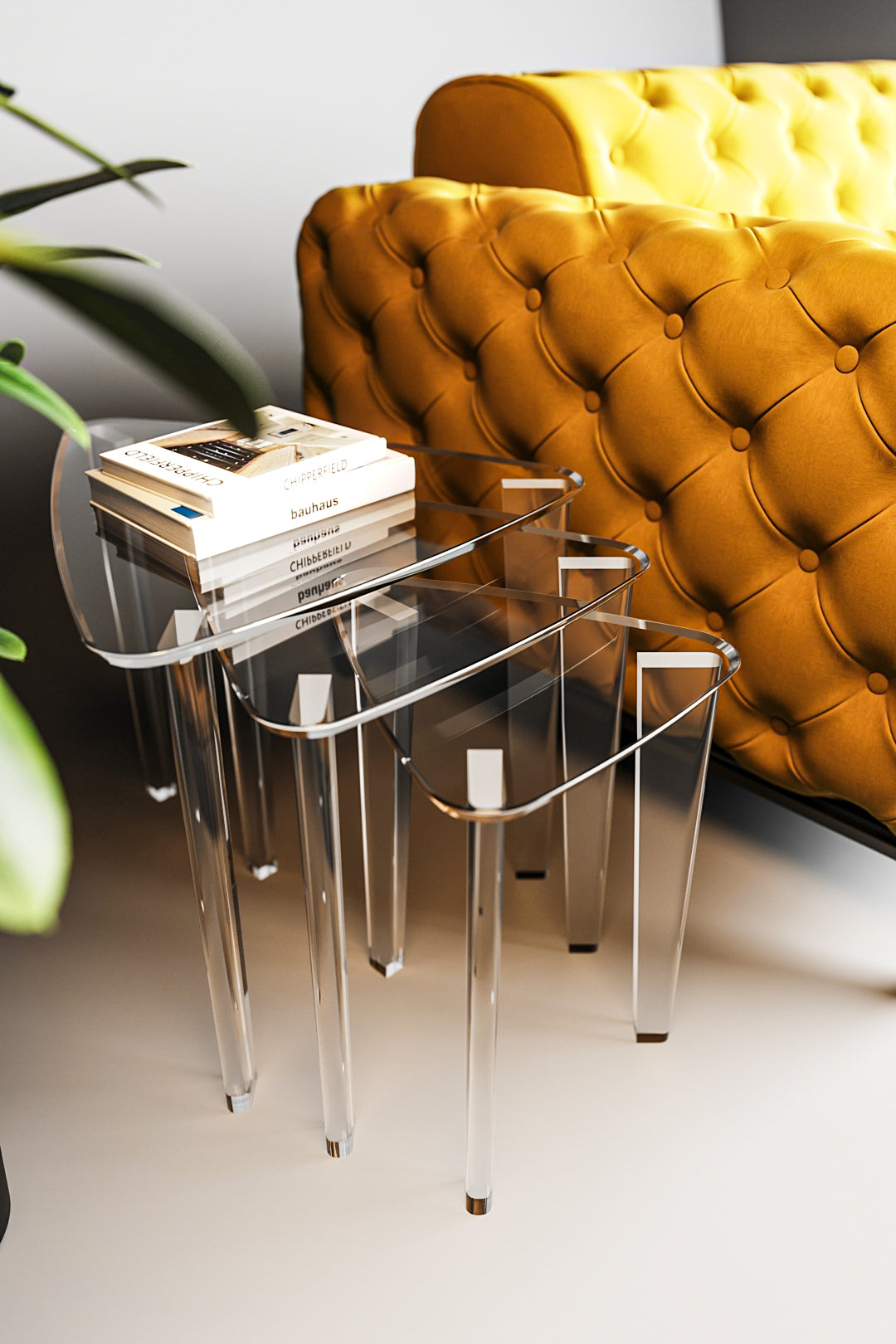 Triangular Elegance PlexiTables