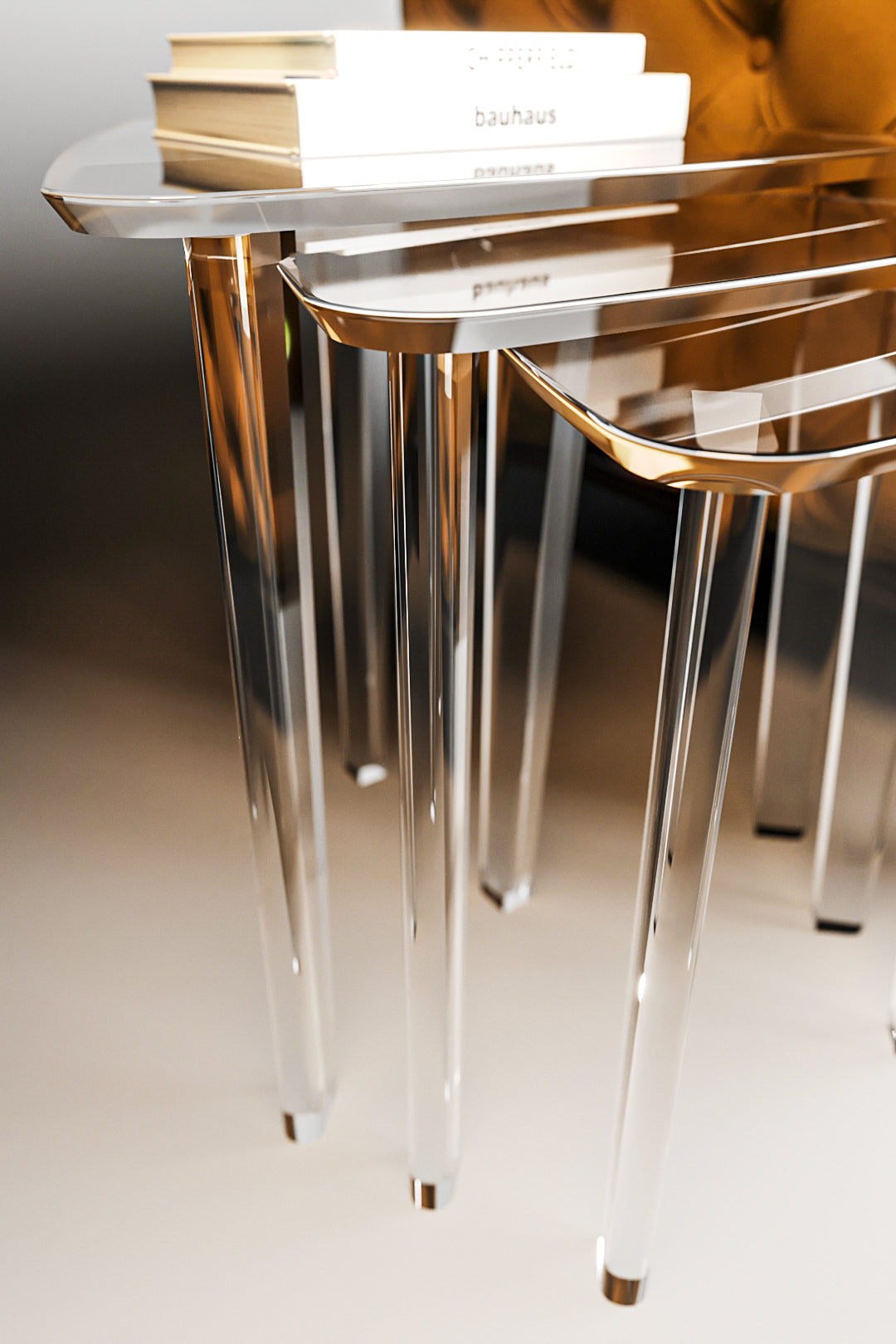 Triangular Elegance PlexiTables
